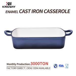 Prezzo di fabbrica in ghisa rettangolare piatto di frittura rettangolo Pan smalto pentole da forno - Product Image 1