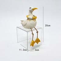 Figura Decorativa de Gaviota de Resina, Estilo Náutico Costero, con Patas Colgantes, Adorno para Mesa de Playa u Hogar, Regalo