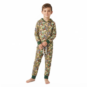 Longlv Duck Camouflage Cotton Sweatshirt and Shorts Set for <b>Boys</b> 2-4 Years Chinese Style Casual Outfit - Product Image 2