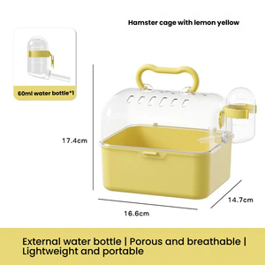 Cage de transport pour hamster anti-évasion en plastique PP, portable, avec boucle et ventilation, facile à nettoyer - Product Image 5