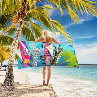 High Quality Floral Jacquard Printed Microfiber Beach Towel Custom Embroidered and Sand-Free for Summer Days