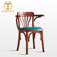 Chaise de salle à manger en bois massif de style nordique rétro personnalisée, siège en cuir PU, chaise en bois pour café, bistrot, restaurant