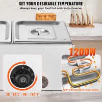 Réchauds alimentaires carrés en acier inoxydable pour buffets, armoires de conservation de la chaleur spécialement conçues pour les fournitures de restauration