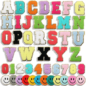 Logo Personalized Zipper Custom Waterproof Makeup Pouch Nylon Cosmetic Bag DIY Chenille Letter Patches Cosmetic Pouch Bag - Product Image 5