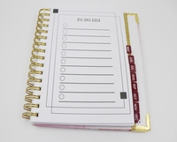 Agenda à reliure spirale de page personnalisée agenda mensuel hebdomadaire carnet de notes planificateur avec onglets séparateurs bande élastique