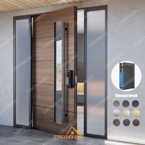 Puerta blindada anticondensación estándar americana <span class=keywords><strong>con</strong></span> puerta <span class=keywords><strong>de</strong></span> casa <span class=keywords><strong>de</strong></span> aluminio blindada <span class=keywords><strong>de</strong></span> vidrio externo <span class=keywords><strong>con</strong></span> sistema <span class=keywords><strong>de</strong></span> bloqueo multipunto - Product Image 5