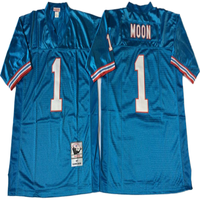 Maillots de football vintage 1 Warren Moon 34 Earl Campbell 9 Steve McNair 74 Bruce Matthews Bleu Blanc Hommes Séchage rapide Toutes saisons