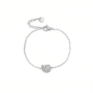 Pulsera de Moda Amy Amy, Plata 925 con Baño de Rodio, Cristal, Cadena Minimalista para Mujer, Uso Diario, P0007 - Product Image 4