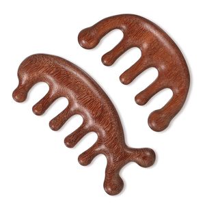 Peine de masaje clásico de madera ecológico para el cuero cabelludo con dientes anchos, herramienta portátil de acupresión para masaje de cabeza - Product Image 1
