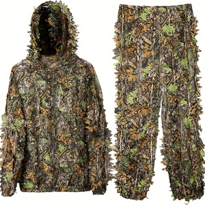 Combinaison <span class=keywords><strong>de</strong></span> camouflage légère et respirante imperméable en softshell 3D à motif feuillage pour la <span class=keywords><strong>chasse</strong></span> en forêt et en jungle - Product Image 1