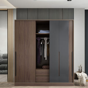 خزانة ملابس عصرية بتصميم إسكندنافي لغرفة النوم، بثلاثة أبواب جرارة، تجميع بسيط واقتصادي، خزانة منزلية كبيرة بأبواب منزلقة - Product Image 4