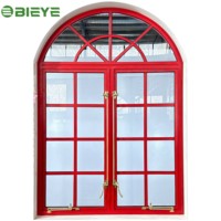 Ventana Abatible de Estilo Francés con Aislamiento Térmico, Doble Acristalamiento, Resistente al Viento, para Casas de Estilo Francés Moderno