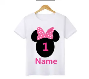 Nuovo stile ragazzo ragazza manica corta cartone animato carino Peeka boo ragazza unicorno Minnie Mickey stampa t-shirt