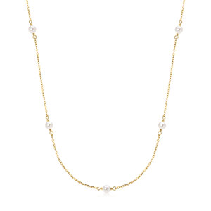 Kalung Choker Mutiara Air Tawar Bulat Minimalis 3mm 925 Perak <span class=keywords><strong>Sterling</strong></span> Berlapis Emas Gaya Prancis untuk Wanita - Product Image 5
