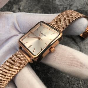 Reloj de Lujo de Estilo Vintage para Mujer, de 16 mm, con Esfera Cuadrada de Acero Inoxidable, Resistente al Agua 5 BAR, con Movimiento de Cuarzo y Combinación de Colores - Product Image 1