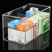 Boîte à médicaments en acrylique transparente personnalisée, boîte de rangement à double compartiment, boîte de rangement multifonctionnelle pour médicaments de bureau à domicile