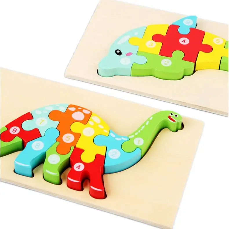 Bonne qualité enfants 3D Animal dinosaure chien dessin animé voiture Puzzles jouets d'apprentissage pour enfants
