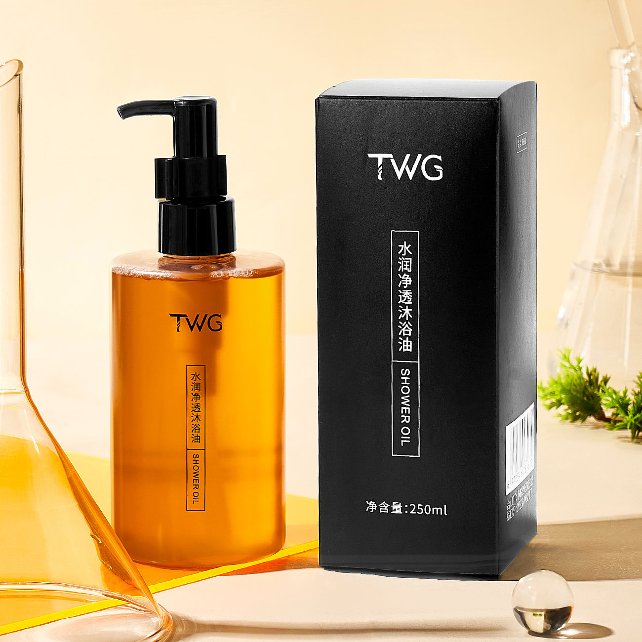 8968 TWG Huile Douche Nettoyante Hydratante 250ml