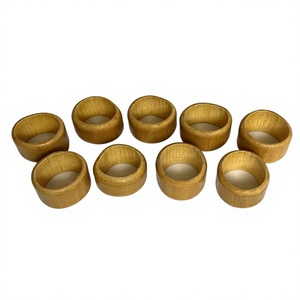 Anneaux de serviette en bois écologiques de luxe modernes, ronds de 4,5 cm, durables, pour la décoration de table lors de fêtes, mariages et dîners - Product Image 6