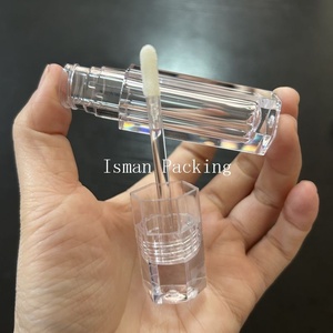 ISMAN - Tubo de Brillo Labial Hexagonal Único de 5 ml, Transparente, Geométrico, con Logotipo Personalizado, Tubo Vacío con Aplicador - Product Image 5