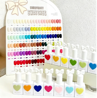 Kit de vernis à ongles gel végétalien OEM 15 ml, flacon cœur Macaron, 58 couleurs, vernis gel UV LED à retirer par trempage, marque privée, vente en gros