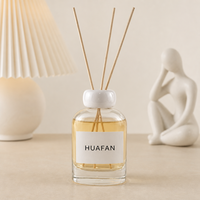 Flacon diffuseur de parfum en verre transparent de luxe 150 ml avec bouchon, conteneur vide pour la décoration intérieure, estampage doré personnalisé