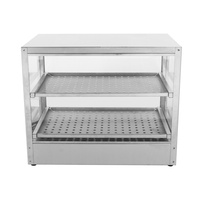 Vitrine chauffante pour comptoir, présentoir à pizza à 2 niveaux avec porte en verre