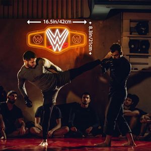 In Stock Insegna al Neon LED per Wrestling, Decorazione da Parete con Cinture e Loghi da Wrestling dai Colori Vivaci, Insegne al Neon Personalizzate - Product Image 3