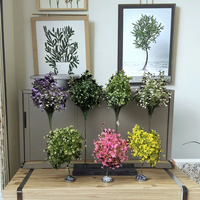 Flores Artificiales de Eucalipto de Alta Calidad, Simulación de Plantas de Arbustos de Plástico en Múltiples Colores, Decoración para el Hogar y Hoteles para Fiestas
