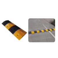 Ralentisseurs routiers en caoutchouc jaune et noir durables pour autoroute, allée, parking, systèmes de gestion de la vitesse des véhicules, taille personnalisable