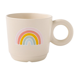 Taza de Cerámica con Asa Circular y Diseño de Arcoíris, Reutilizable, para Uso General - Product Image 4