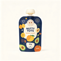 Pochettes imprimées pour bébé avec bouchon, sachets souples de qualité alimentaire pour liquides, smoothies, lait, compléments alimentaires, sans BPA
