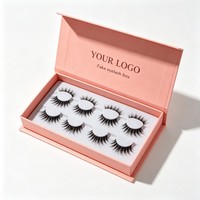 Boîte en carton pour faux cils de haute qualité, impression UV blanche/dorée/argentée, fermeture magnétique, matériaux recyclés, logo personnalisé