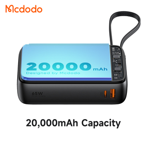 Banque d'alimentation Mcdodo 637 65W 20000mAh avec charge rapide PD, écran numérique et câble USB-C pour iPhone, <span class=keywords><strong>Samsung</strong></span>, ordinateur portable, compatible en avion - Product Image 5