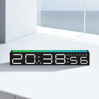 Décoration de chambre à coucher, réveil intelligent, température et humidité, affichage numérique électronique, grande lampe de nuit LED RVB, horloge de table