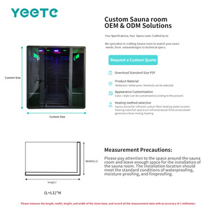 Sauna Eléctrica Moderna YEETE, Madera Maciza de Hemlock Canadiense, Vidrio de 8mm, Calefacción de Grafeno, Ecológica, Centro de Bienestar - Product Image 3