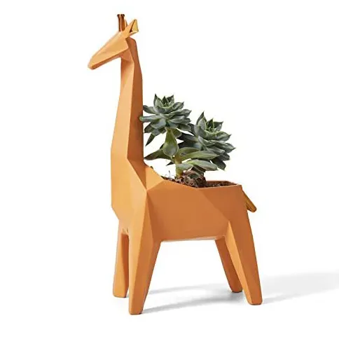 الراتنج الزرافة تمثال تمثال هندسي وعاء الحيوان ديكور للمنزل هدايا تمثال راتنج