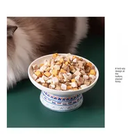 Gamelle surélevée personnalisable en céramique antidérapante pour chat, design ergonomique pour aliments et eau, avec support haut pour soulager les signes de fatigue