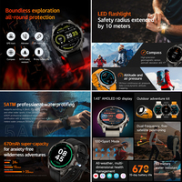 SENBONO FT66 Smartwatch 5ATM Wasserdicht GPS-Positionierung Fitness-Tracker Kompassfunktion Kompatibel mit iOS oder Android
