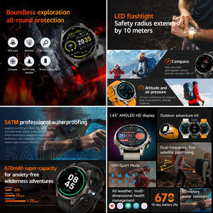 SENBONO FT66 ساعة ذكية 5ATM مقاومة للماء لتحديد المواقع لتحديد المواقع تعقب اللياقة البدنية وظيفة البوصلة متوافق مع IOS أو Android - Product Image 2