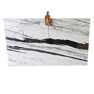 Mármol blanco Panda en acabado pulido Losas y azulejos naturales para monumentos Lápidas y uso en encimeras - Product Image 1