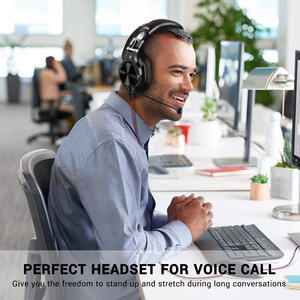 OneOdio A71M PC Headsets avec Extension Mic - Office Over Ear Wired Headphones pour réunion d'affaires Skype Call Center Laptop Gaming - Product Image 5