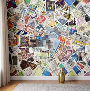 Auto-adhésif Classique Monde Timbre Collage <span class=keywords><strong>Mural</strong></span> Décoration de La Maison Papier Peint - Product Image 3
