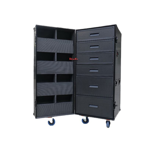 Caja de almacenamiento de aluminio portátil de 6 cajones, acabado en negro, impermeable, caja de carretera de vuelo, candado de espuma EVA de madera contrachapada de PVC PU ABS OEM - Product Image 1