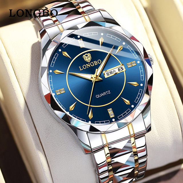 High Quality Luxury Men's Business Quartz Watch with Stainless Steel Strap 3BAR Waterproof Crystal Dial Custom Logo
