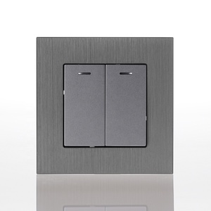 86*86 Mét S loạt treo tường chuyển đổi trên và tắt phòng đôi chuyển đổi điện với chải tấm nhôm chuyển đổi và tắt - Product Image 1