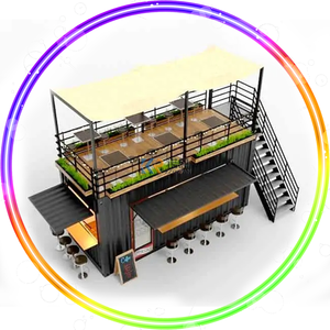 Contenedor de Envío de 20 Pies Fácil de Ensamblar, Casa Contenedor Prefabricada de Dos Dormitorios con Cristal - Product Image 1