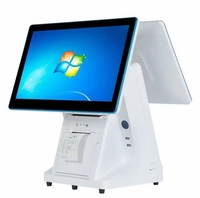 Layar ganda 15.6 inci Intel Core I3 I5 I7 ,windows 10 dicetak di 80mm sistem Pos semua dalam satu dengan Terminal Pos perangkat lunak