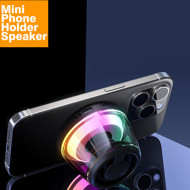Magnetic Wireless Phone Stand Holder Gaming Speaker for Metal Surface Android IPX5 Waterproof LED RGB Light Gift for Teens