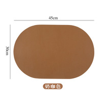 Ensemble de sets de table ovales nordiques en cuir PU, sets de table en cuir végétalien bicolore, faciles à nettoyer, décoration de cuisine